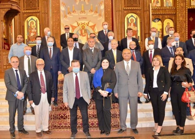 Foreign diplomats inside the Cathedral of the Nativity of Christ during their visit to the New Capital Thursday