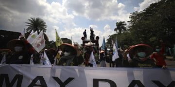 May Day protesters demand more job protections amid pandemic 1 - Egyptian Gazette May Day protesters demand more job protections amid pandemic