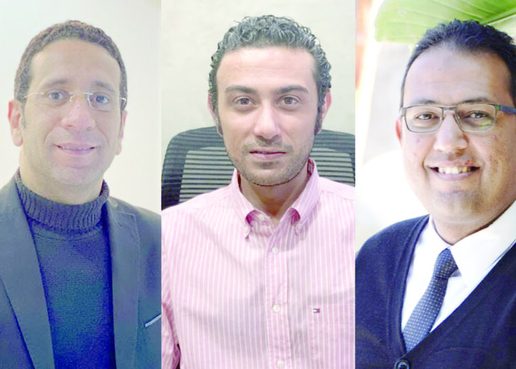Ashraf Diaa (C) Mohamed Abdel-Hamid (R) and Ahmed Samir