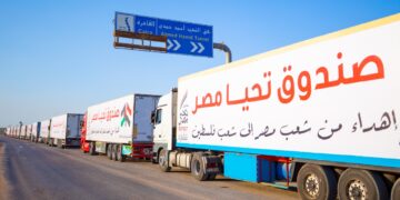 Egypt sends 130 aid-laden trucks to Palestinians in Gaza Strip