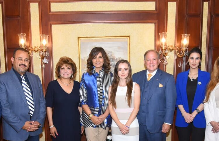 Nabila Makram Minister of State for Immigration and Egyptians Abroad during meeting with Laila Pence, President of  Pence Wealth Management,