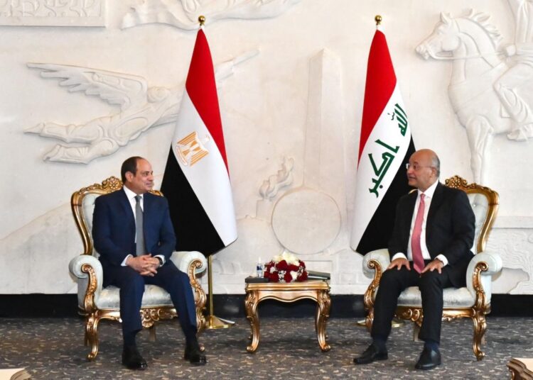 Ties with Iraq historic, deeply rooted 1 - Egyptian Gazette President Sisi during his meeting Sunday with Iraqi President Burhum Saleh