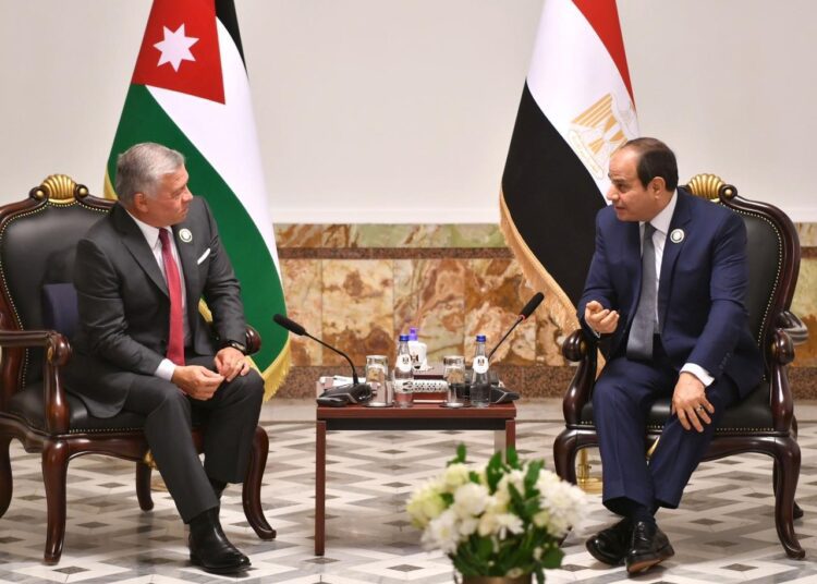 President Sisi during meeting Sunday in the Iraqi capital of Baghdad with King Abdullah II of Jordan.
