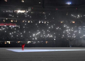 Kim Kardashian joins Kanye West for mass unveiling of album ‘Donda’