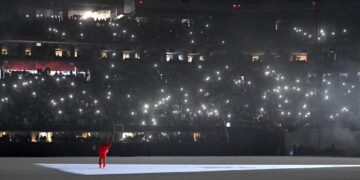 Kim Kardashian joins Kanye West for mass unveiling of album ‘Donda’