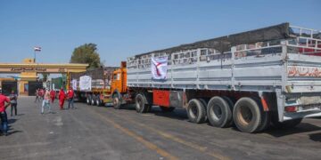 Egyptian Red Crescent sends 4th urgent aid to Palestinians 1 - Egyptian Gazette Egyptian Red Crescent sends 4th urgent aid to Palestinians