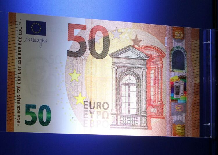 The European Central Bank (ECB) presents the new 50 euro note at the bank's headquarters in Frankfurt, Germany, July 5, 2016.