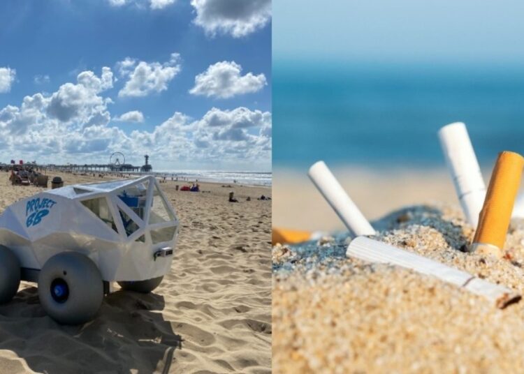 BeachBot uses AI to rid beaches of cigarette butts 1 - Egyptian Gazette Technology is evolving by leaps and bounds. And now, two Dutch engineers, Martijn Lukaart and Edwin Bos have launched a robot that will detect and remove cigarette butts from beaches.
