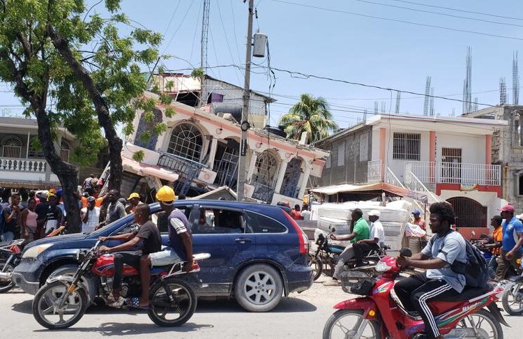 Petit Pas Hotel is damaged after an earthquake in Les Cayes, Haiti, Saturday, Aug. 14, 2021