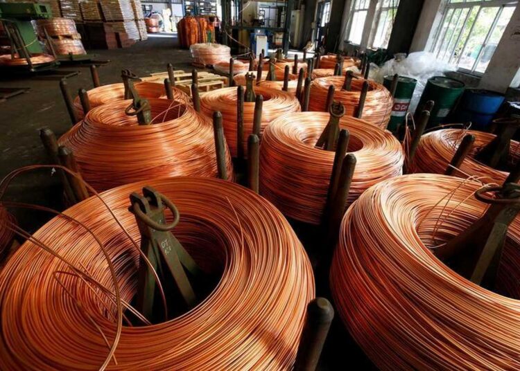 Copper rods are seen at Truong Phu cable factory in northern Hai Duong province, outside Hanoi, Vietnam August 11, 2017.
