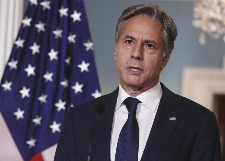 Secretary of State Antony Blinken speaks about Afghanistan, at the State Department in Washington, Monday, Aug. 30, 2021.