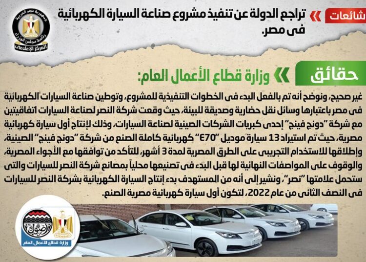 IDSC: Govt not to abandon EV project 1 - Egyptian Gazette