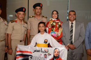 Armed Forces warmly welcome Egypt’s gold medalist Feryal Abdelaziz 2 - Egyptian Gazette