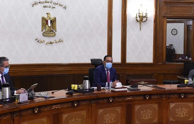 Prime Minister Moustafa Madbouli during his meeting on Sunday with Minister of Tourism and Antiquities, Khaled el-Anani and Minister of Transport Kamel el-Wazir.