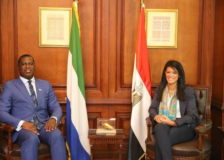 Egypt, Sierra Leone discuss economic co-operation 1 - Egyptian Gazette Minister of International Co-operation Rania el Mashat with Sierra Leonean Minister of Foreign Affairs and International Co-operation David Francis.