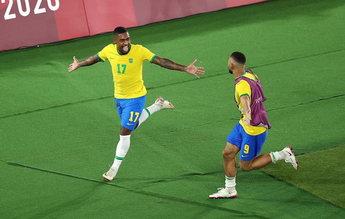 Soccer-Malcom grabs golden glory for Brazil