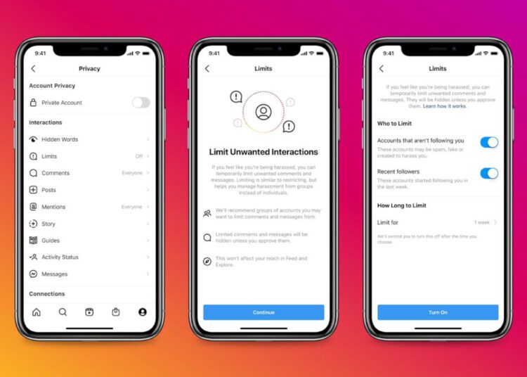 Users can choose how long the “Limits” function is activated.