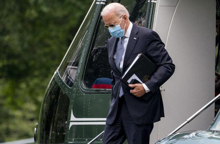 President Joe Biden arrives at the White House in Washington, Monday, Aug. 2, 2021, after spending the weekend at Camp David.