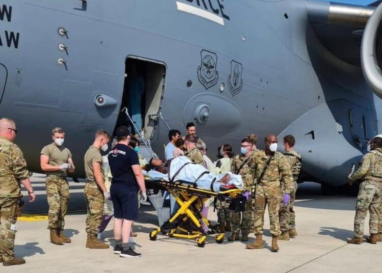 Biden hopes to end Afghan airlift on time as Taliban blame US for chaos 1 - Egyptian Gazette An Afghan woman went into labour on a US Air Force flight and gave birth to a baby girl in the plane's cargo bay moments after landing at a base in Germany.