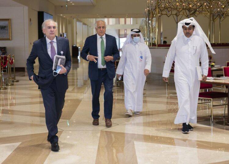 Taliban sweep across Afghanistan's south, take 3 more cities 1 - Egyptian Gazette US peace envoy for Afghanistan Zalmay Khalilzad arrives for Afghan peace talks in Doha, Qatar on Aug.12, 2021.