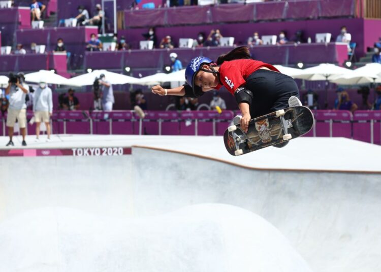 Japan’s Yosozumi wins women’s park skateboarding Olympic gold 1 - Egyptian Gazette Tokyo 2020 Olympics - Skateboarding - Women's Park - Final - Ariake Urban Sports Park - Tokyo, Japan - August 4, 2021. Sakura Yosozumi of Japan in action REUTERS/Mike Blake