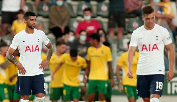 Tottenham slipped to a 1-0 defeat at Pacos de Ferreira of Portugal in their Europa League playoff first-leg.