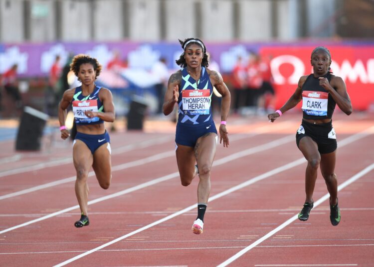 Thompson-Herah wins 100m at Diamond League 1 - Egyptian Gazette Elaine Thompson-Herah (C) of Jamaica claimed the women's 100 meters race during the Weltklasse IAAF Diamond League international athletics meeting at the Letzigrund stadium in Zuerich, Switzerland.