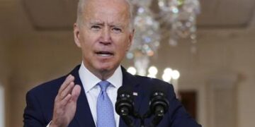 Biden defends departure from ‘forever war,’ praises airlift