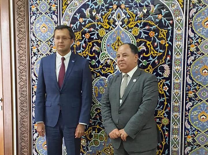 Local economy showing strong performance despite pandemic 1 - Egyptian Gazette Minister Maeet posing for a photo with Uzbek Minister of Finance Timur Ishmetov following their meeting in Tashkent on Saturday.