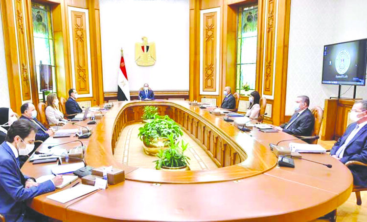 President Abdel Fattah El Sisi during his meeting on Wednesday with the Ministerial Economic Group.