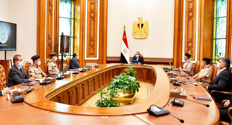 President Abdel Fattah El Sisi during his meeting on Thursday with a host of senior state officials.