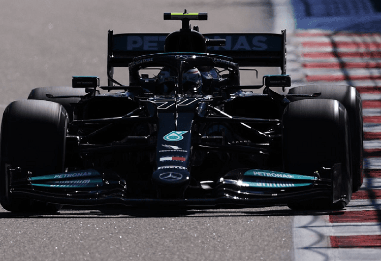 Valtteri Bottas set the fastest time in the first practice session for the Russian Grand Prix on Friday ahead of Mercedes teammate Lewis Hamilton.