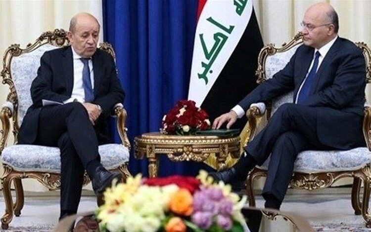 French Foreign Minister Jean-Yves Le Drian held "thorough and confident" talks with Iraq's President Barham Salih late on Thursday, wrote Le Drian on his Twitter page.