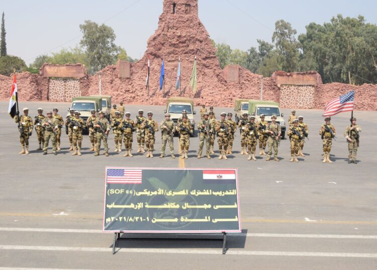 Egypt, US troops carry out joint training to combat terrorism 1 - Egyptian Gazette Egypt’s paratroopers and commandos finished their joint training with US troops to combat terrorism. The “SOF03” and “SOF06” drills lasted for several days.
