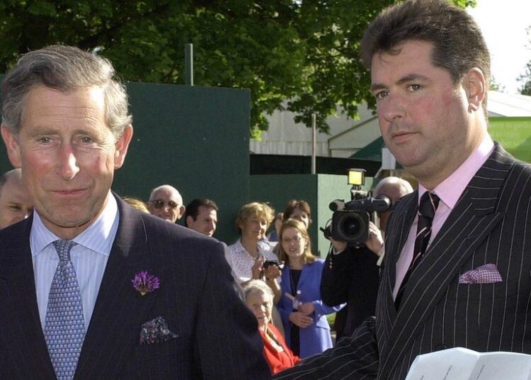 Prince Charles with Michael Fawcett, his valet at the time.