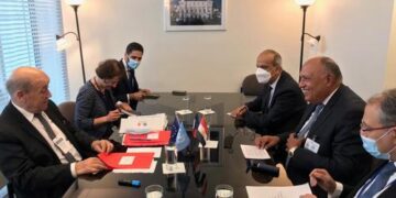 Egyptian, French FMs hold talks in New York