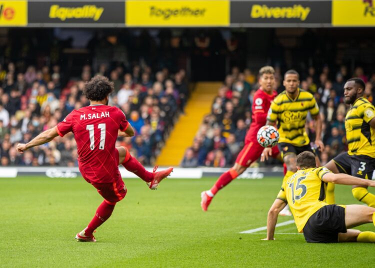 Liverpool's Klopp hails Mohamed Salah as world's best 1 - Egyptian Gazette Liverpool's Mohamed Salah scoring against Watford during their English Premier League match.