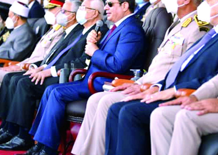 Sisi: Modern warfare relies on awareness, accurate understanding rather than weaponry solely 1 - Egyptian Gazette President Sisi attending a Military Academy ceremony marking the graduation of a new batch of officers on Monday.