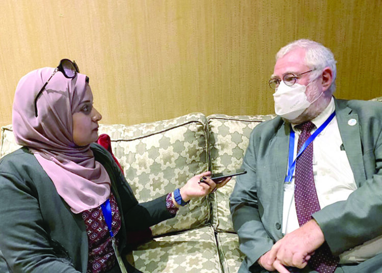 Namibian Minister of Agriculture, Water and Land Reform Carl HG Schlettwein  speaking to the Egyptian Gazette.