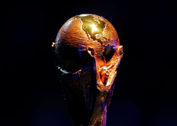Soccer Football - 2018 FIFA World Cup Draw - State Kremlin Palace, Moscow, Russia - December 1, 2017  General view of the FIFA World Cup trophy during the draw  REUTERS/Maxim Shemetov