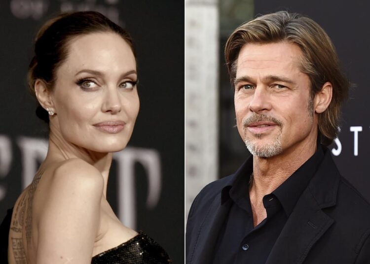 FILE - This file photo combination shows Angelina Jolie at a premiere in Los Angeles on Sept. 30, 2019, left, and Brad Pitt at a special screening on Sept. 18, 2019. The California Supreme Court has refused to consider Pitt's appeal of a court ruling that disqualified the judge in his custody battle with Jolie. The court on Wednesday, Oct. 27, 2021, denied review of a June appeals court decision that said the private judge hearing the case should be disqualified for failing to sufficiently disclose his business relationships with Pitt's attorneys.