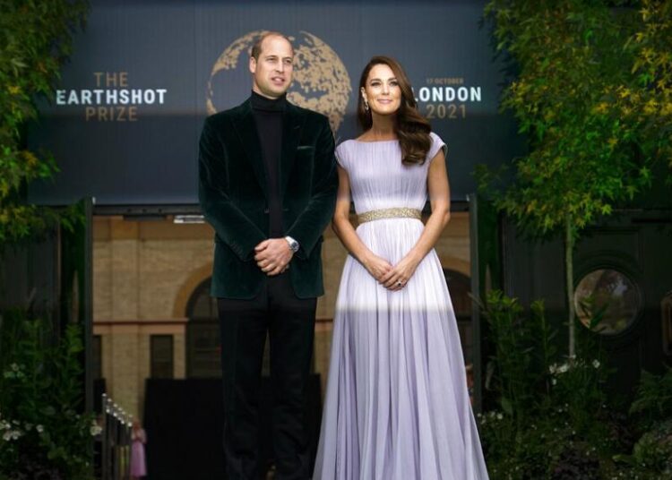 Britain's Prince William and Catherine, Duchess of Cambridge, arrive at the Earthshot awards ceremony in London, Britain October 17, 2021.