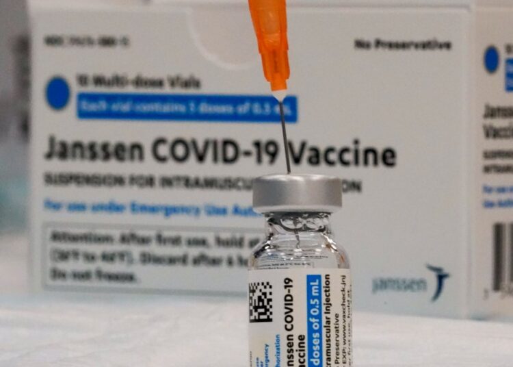 FDA panel endorses booster shot for J&J COVID-19 vaccine 1 - Egyptian Gazette Photo showing a vial of the Johnson & Johnson COVID-19 vaccine is displayed at South Shore University Hospital in Bay Shore, New York.