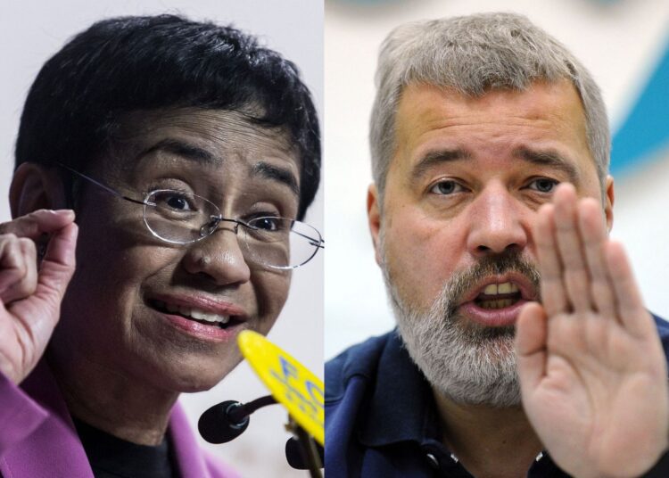 Nobel Peace Prize awarded to journalists Ressa and Muratov 1 - Egyptian Gazette A combo of file images of Novaya Gazeta editor Dmitry Muratov, left, and of Rappler CEO and Executive Editor Maria Ressa.