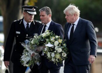 Boris Johnson visits church where lawmaker was stabbed to death