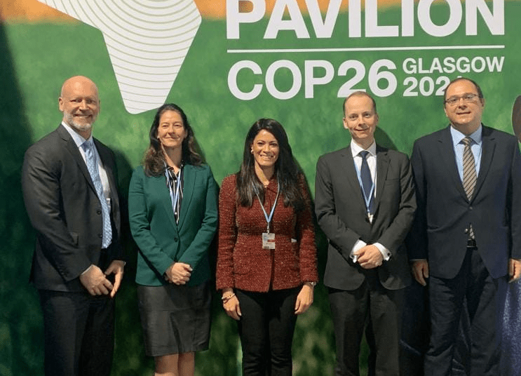 International Cooperation Minister Rania Al-Mashat (C) stressed the emerging countries need more climate-related finance to overcome the climate change repercussions in light of inability to fulfill the $100-million pledge. (Photo courtesy of the Egyptian cabinet’s official Facebook page)