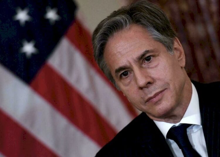 US Secretary of State Antony Blinken is seen in Washington.