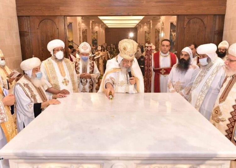 Pope Tawadros II on Saturday inaugurated a renovated church inside the St. Mark's Coptic Orthodox Cathedral in Cairo's Abbassia District.
