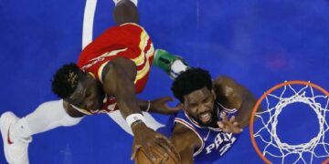 Harris, Embiid help lead 76ers rout of Hawks
