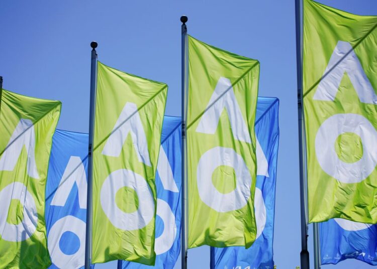 A general view of Australian Open flags in Melbourne January 20, 2021.